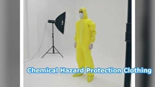 Yellow chemical protection suit