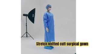 Knitted sleeve surgical gown
